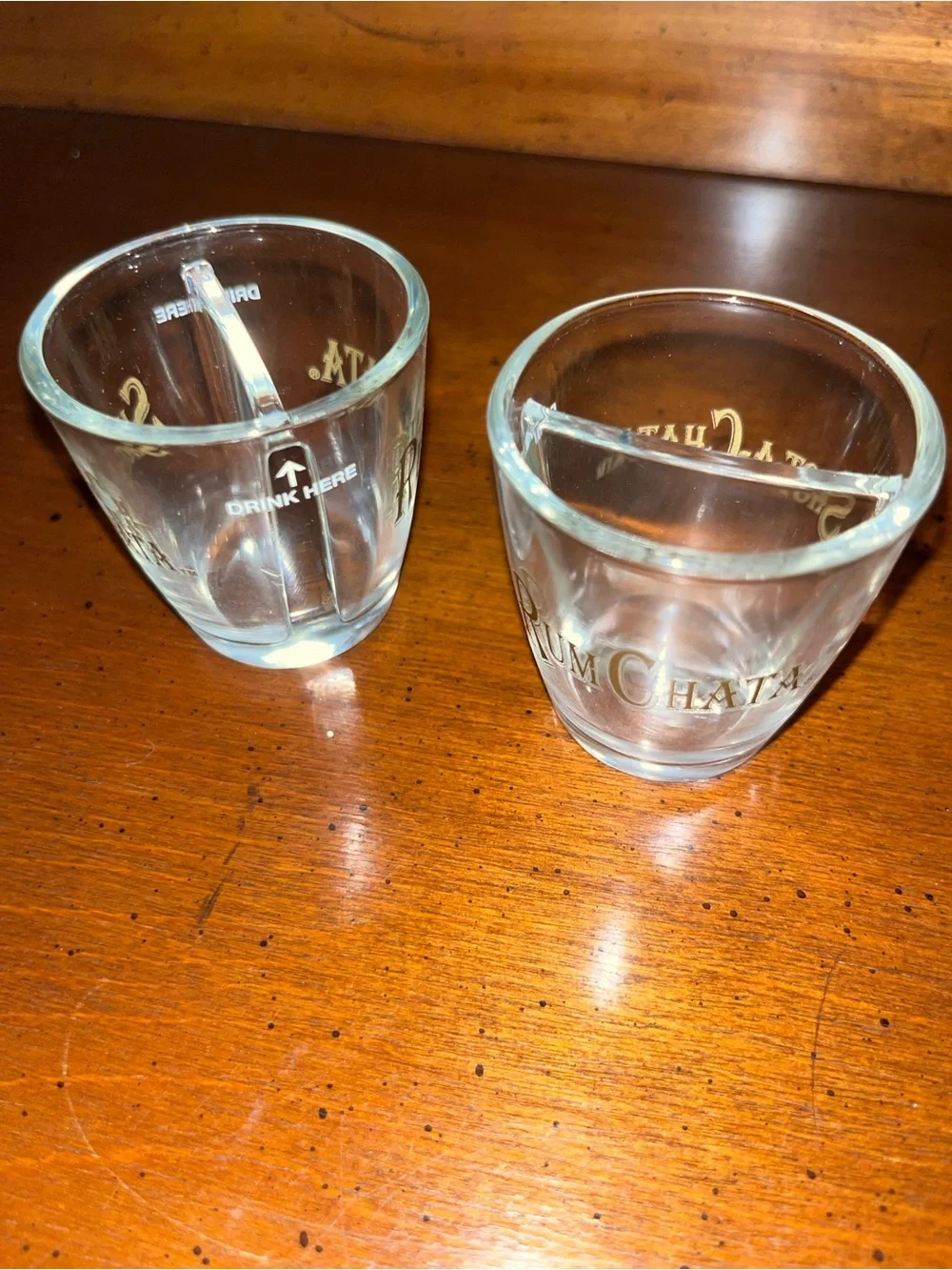 Branded Gold-Accent Clear Shot Glasses (Set of 2)